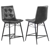 Orleans Furniture - Coaster - Aiken Upholstered Tufted Counter Chair Charcoal (Set of 2) - 107859